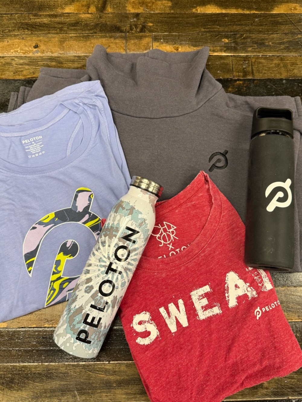 Peloton Women's Tops Bundle - Lavender, Charcoal, Red